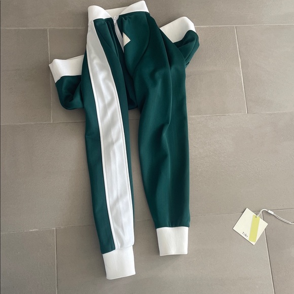 Tibi Forest Green and White Zip-Up Jacket - Picture 14 of 17